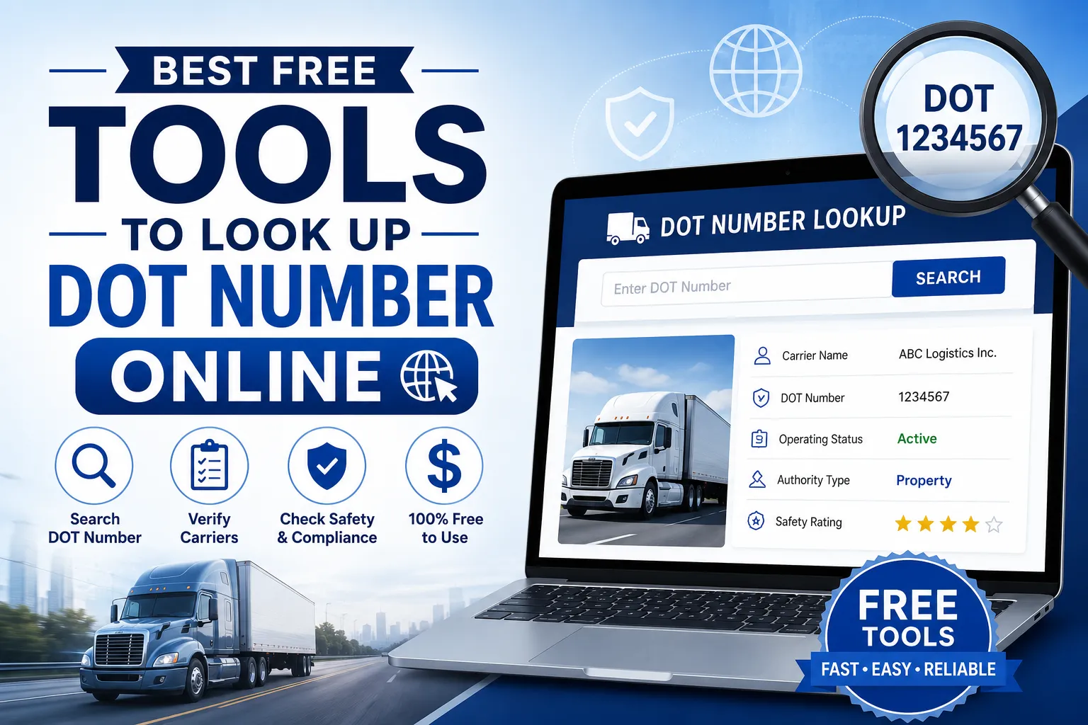 Best Free Tools to Look Up DOT Number Online