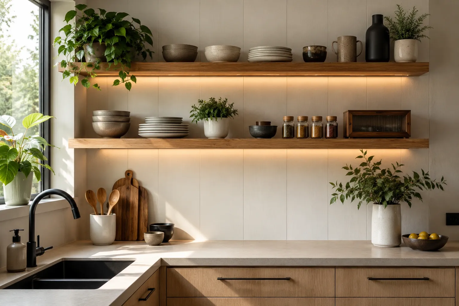 Why Interior Designers Love Floating Shelves for Modern Kitchens?
