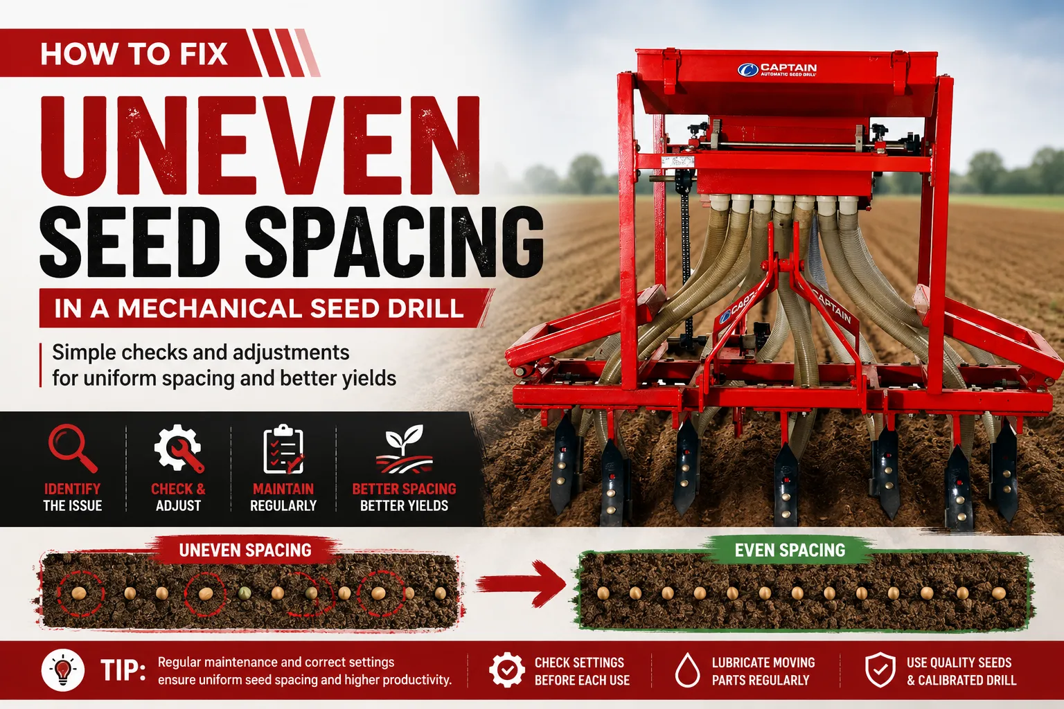 How to Fix Uneven Seed Spacing in a Mechanical Seed Drill