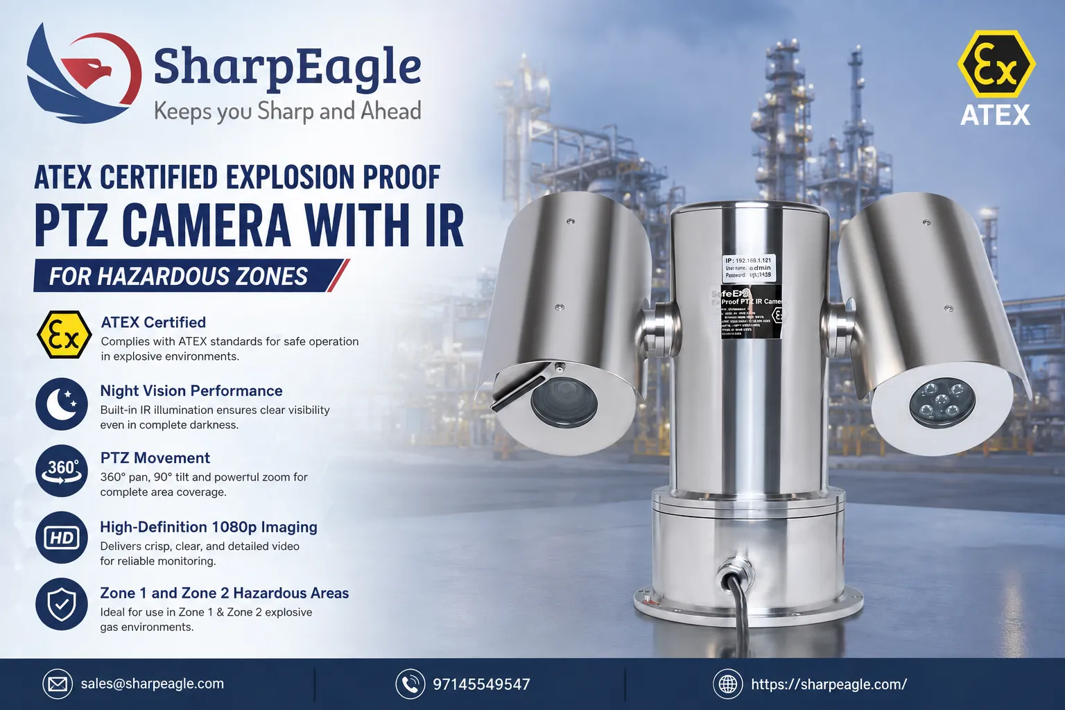 Explosion Proof ATEX PTZ Camera With IR: Saudi Oilfields