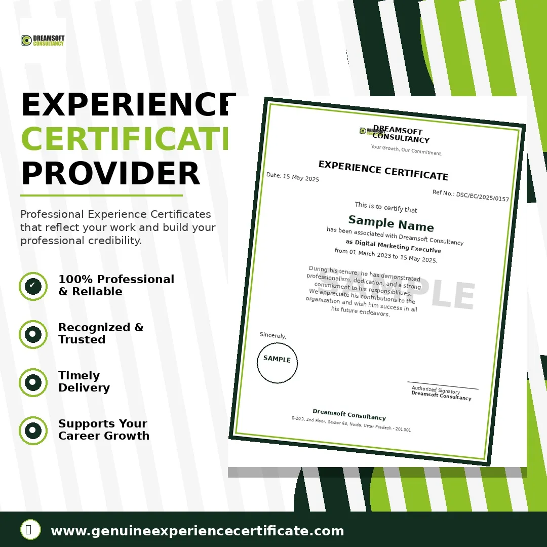 Professional Experience Certificate Services for Job Records