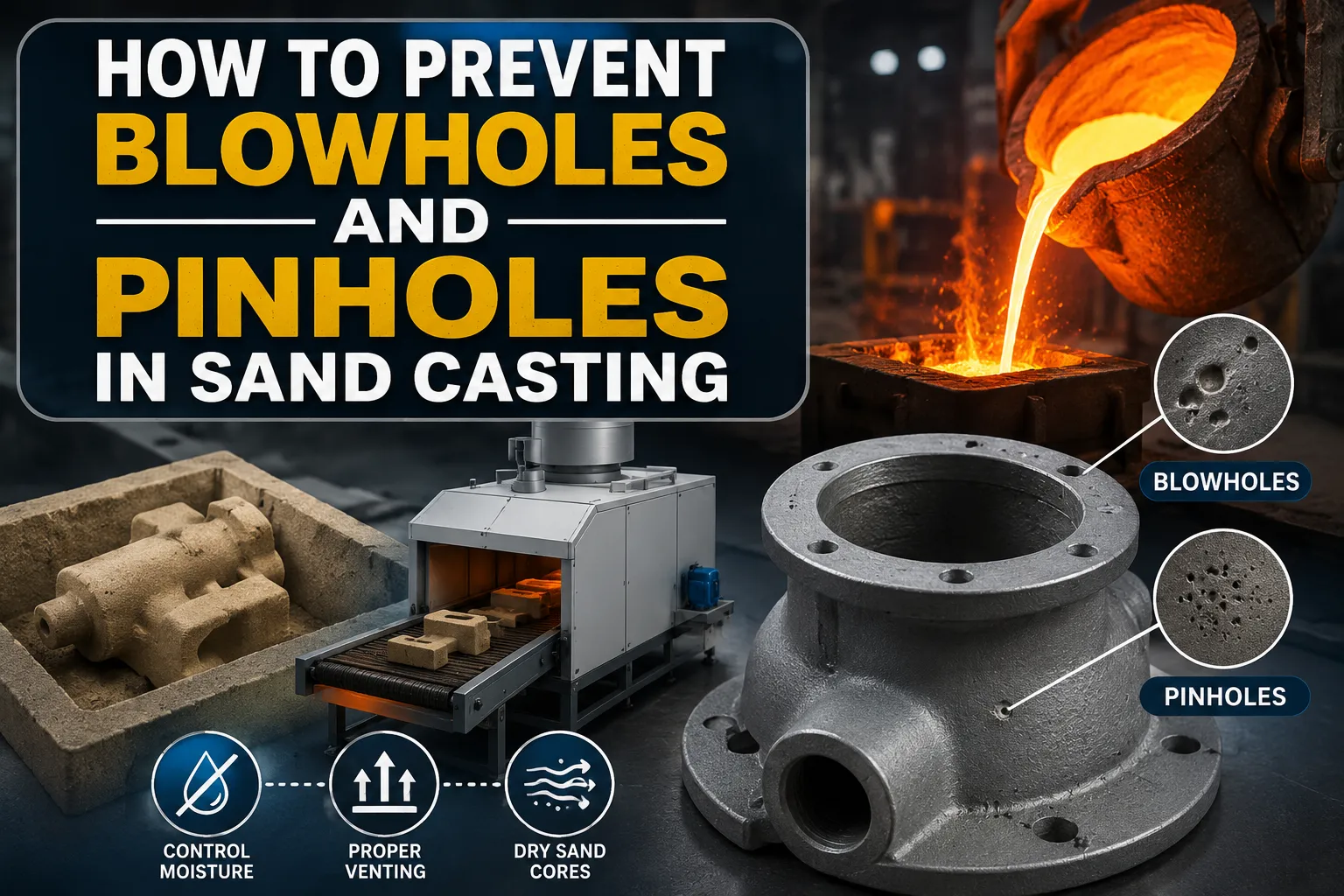 How to Prevent Blowholes and Pinholes in Sand Casting?