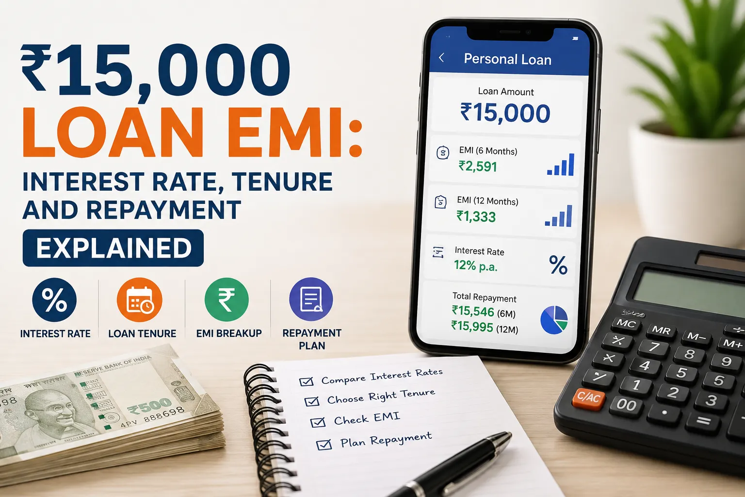 ₹15,000 Loan EMI: Interest Rate, Tenure and Repayment Explained