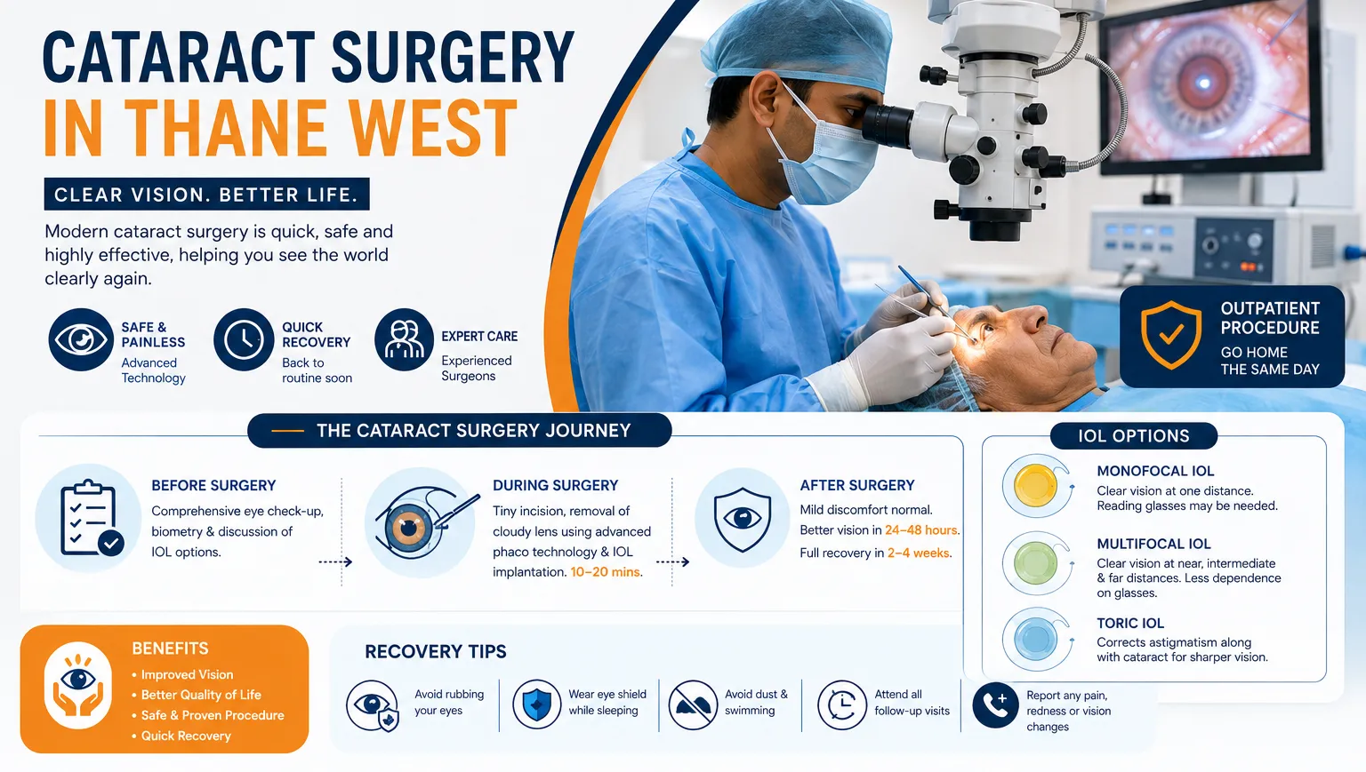 Cataract Surgery in Thane West: Procedure, Recovery, and What to Expect