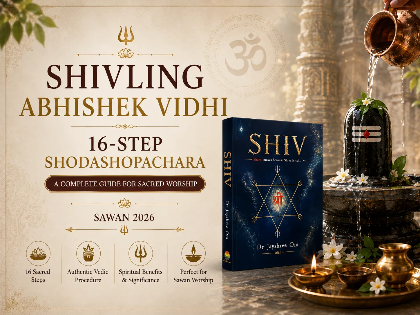 Shivling Abhishek Vidhi: 16-Step Shodashopachara (Sawan 2026)