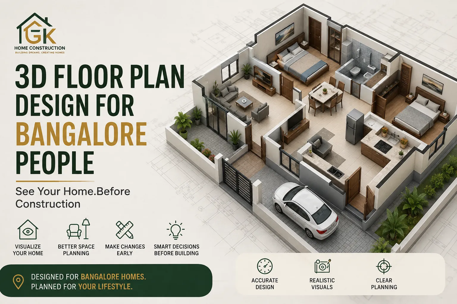 3D Floor Plan Design for Bangalore People: See Your Home Before Construction