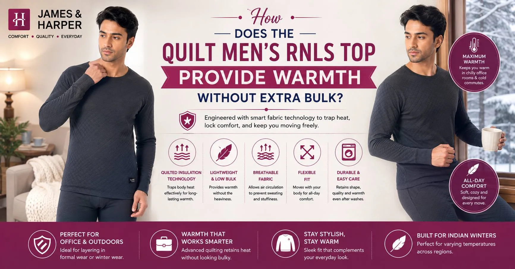 How Does the Quilt Men's RNLS Top Provide Warmth Without Extra Bulk?