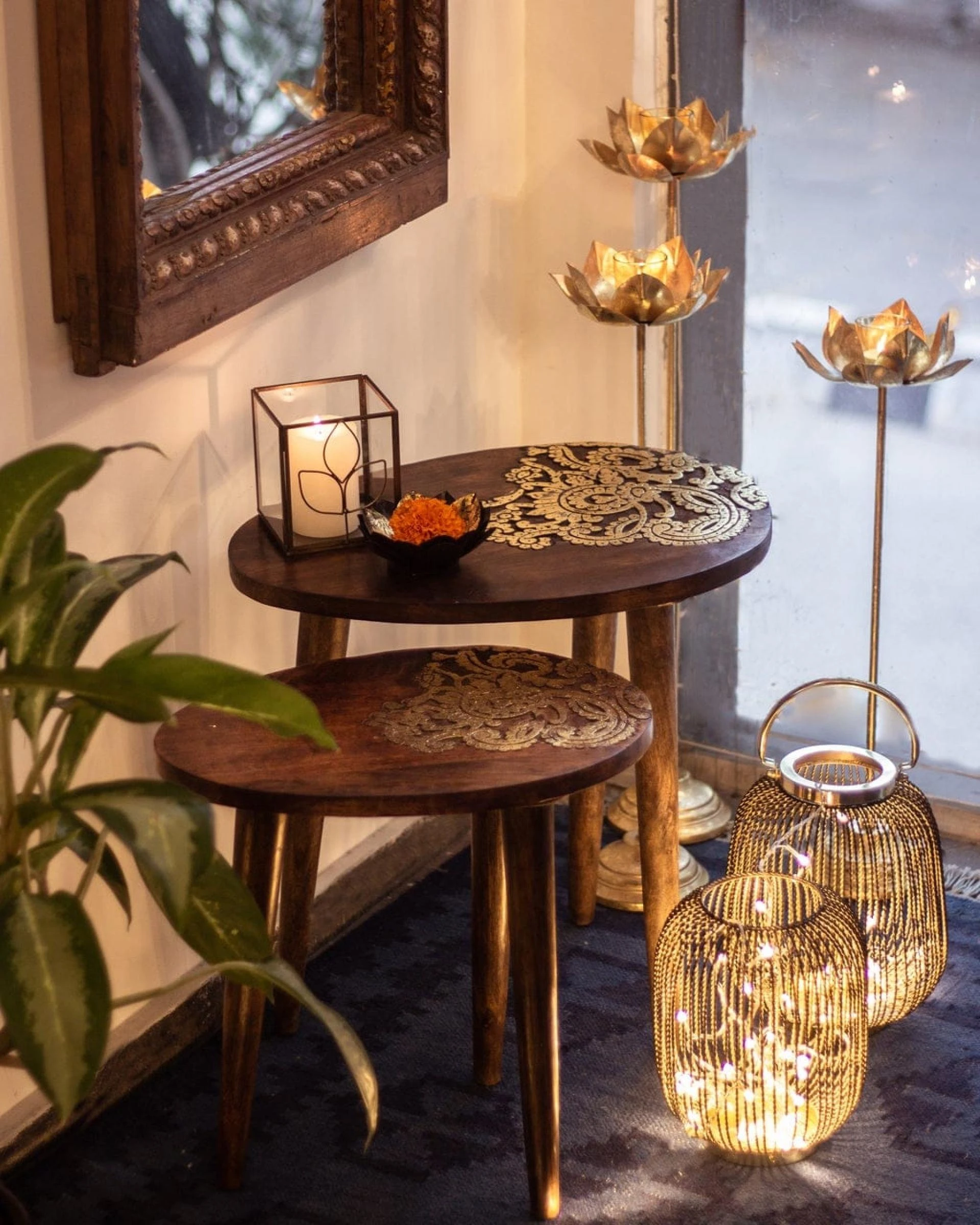 Buy Wooden Bedside Table Online - The Purple Turtles - Online Home Decor Store