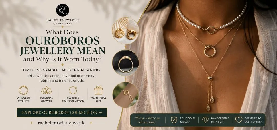 Ouroboros jewellery meaning with symbolic gold snake necklace