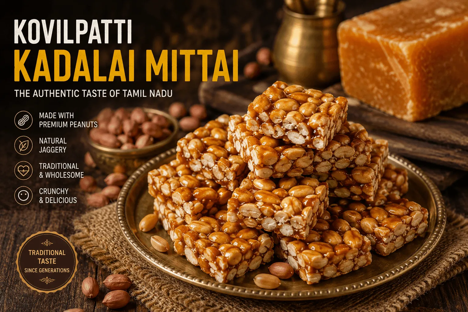 Kovilpatti Kadalai Mittai – The Perfect Blend of Peanuts and Jaggery