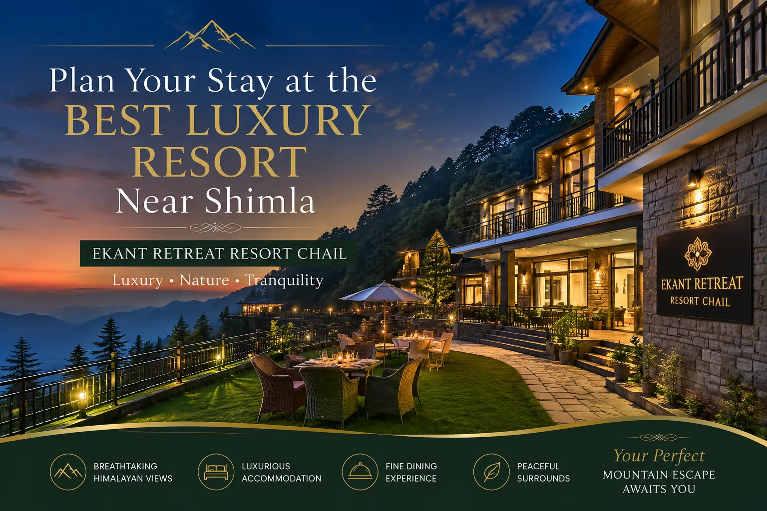 Plan Your Stay at the Best Luxury Resort Near Shimla | Ekant Retreat Resort Chail — WriteUpCafe