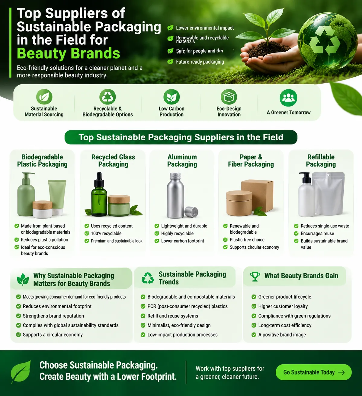 Top Suppliers of Sustainable Packaging in the Field for Beauty Brands