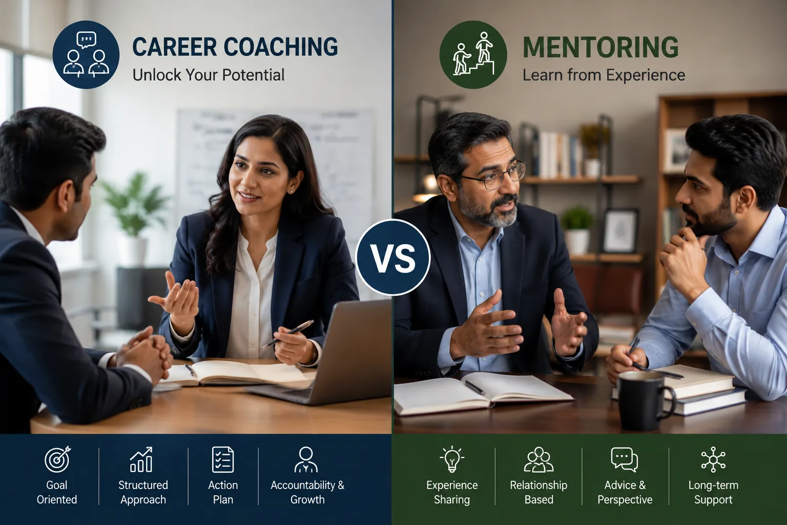 Career Coaching vs. Mentoring: Which Is Right for Professionals?