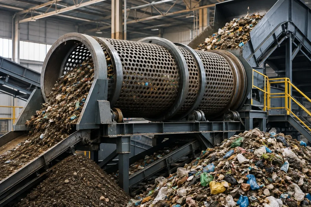 How a Rotary Trommel Screen Works in Waste Processing Plants