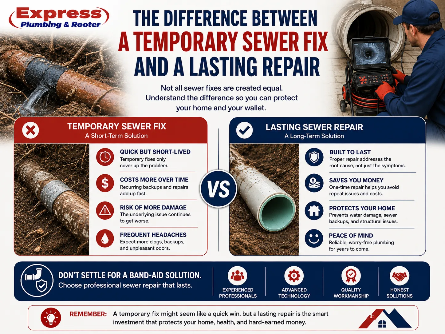 The Difference Between a Temporary Sewer Fix and a Lasting Repair