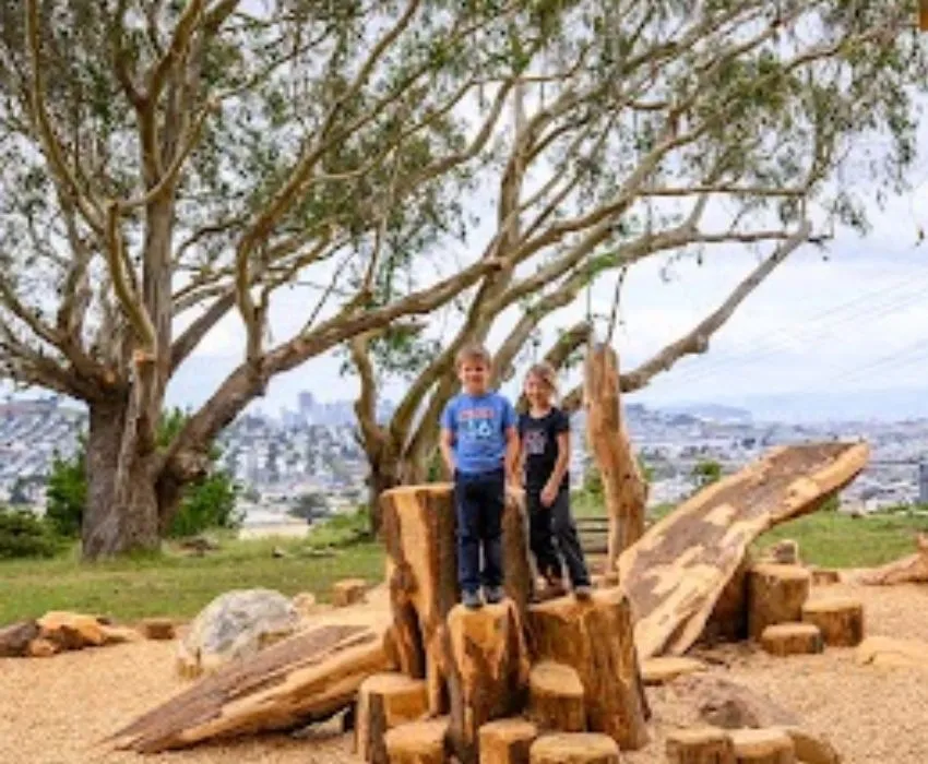 School Playgrounds Constructed With Natural Materials To Learning