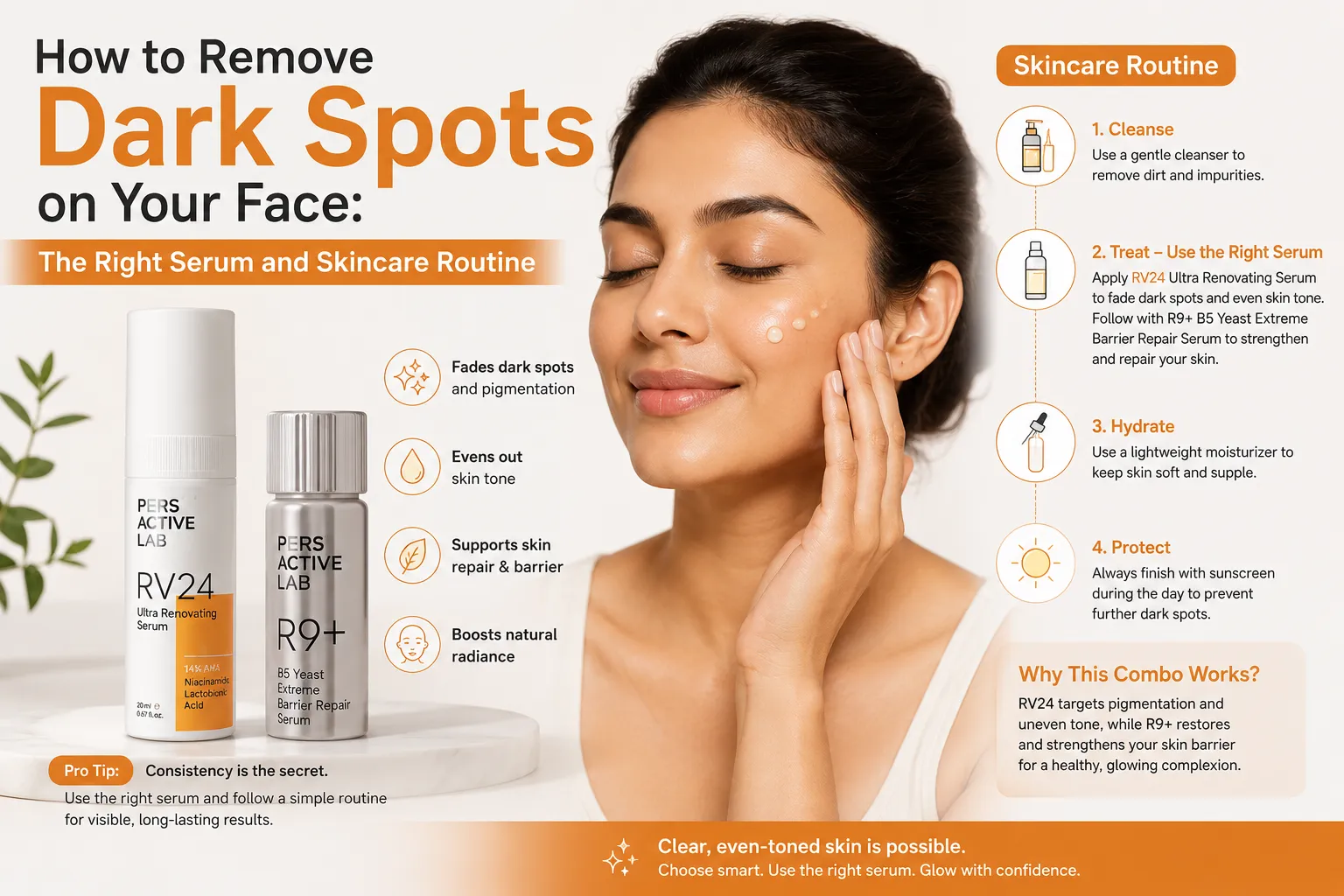How to Remove Dark Spots on Your Face: The Right Serum and Skincare Routine