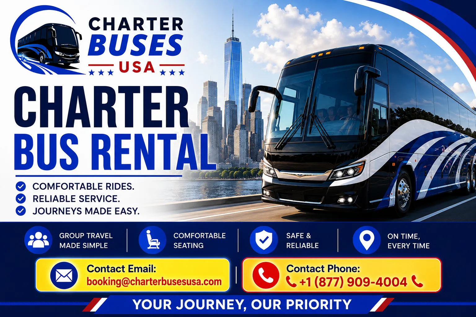 Comfortable Group Transportation with a Rye NY Charter Bus Rental