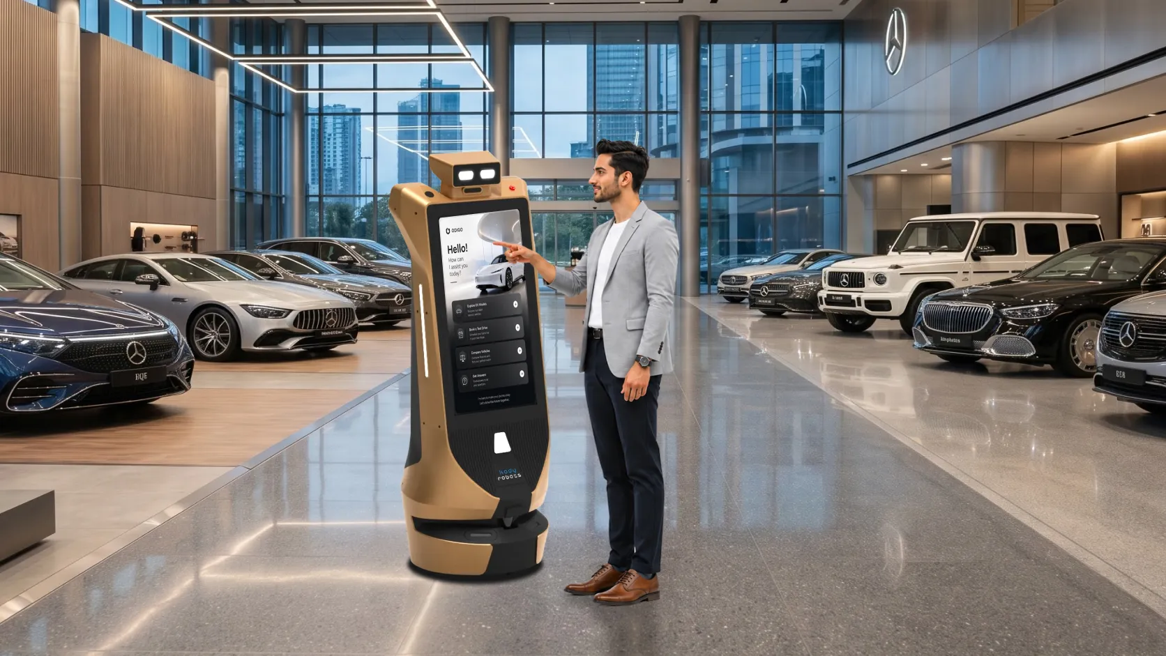 Robot Assistant for Luxury Car Showroom: How ODIGO Robot Turns Footfall Into Leads
