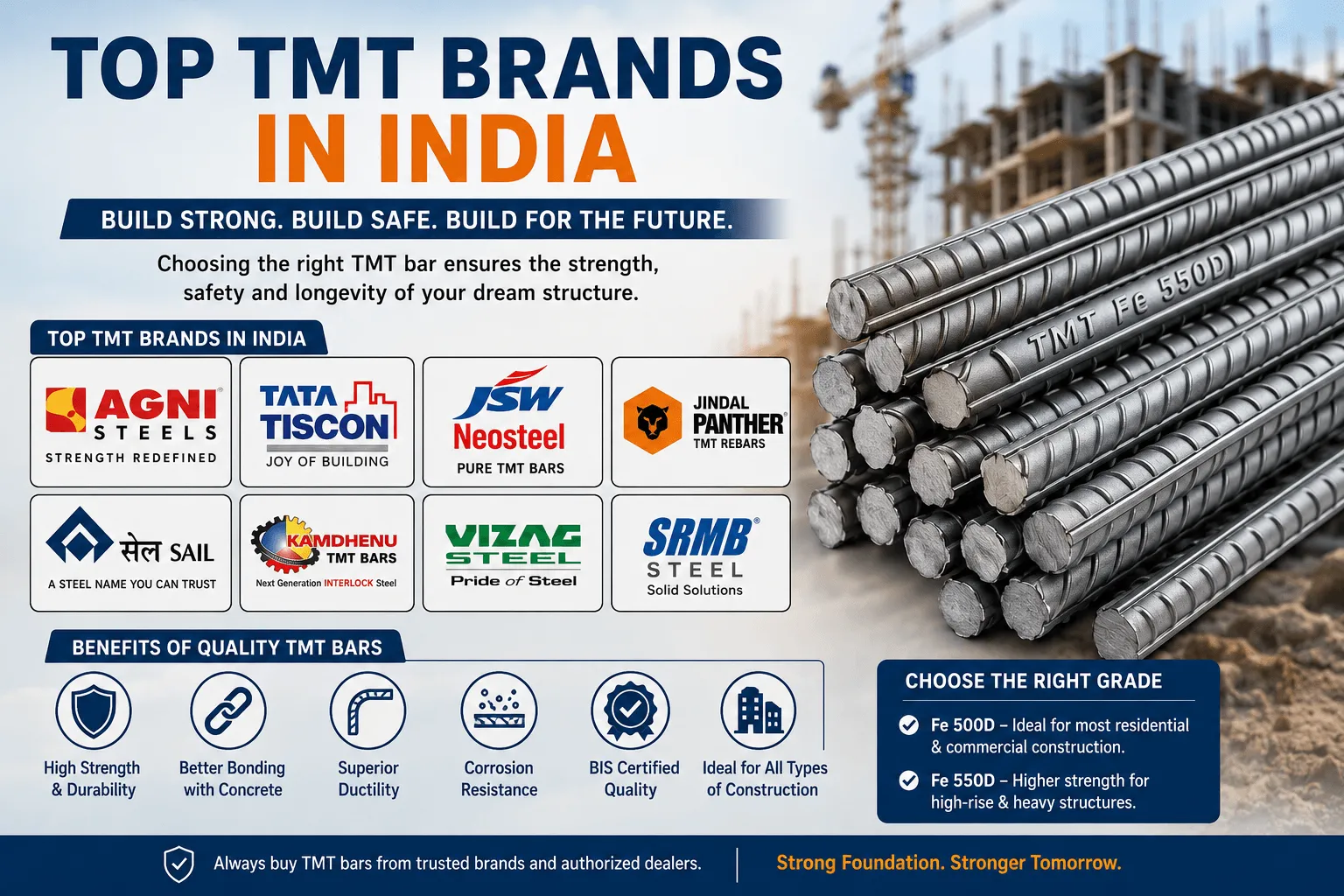 Top TMT Brands in India: A Complete Guide for Strong and Durable Construction