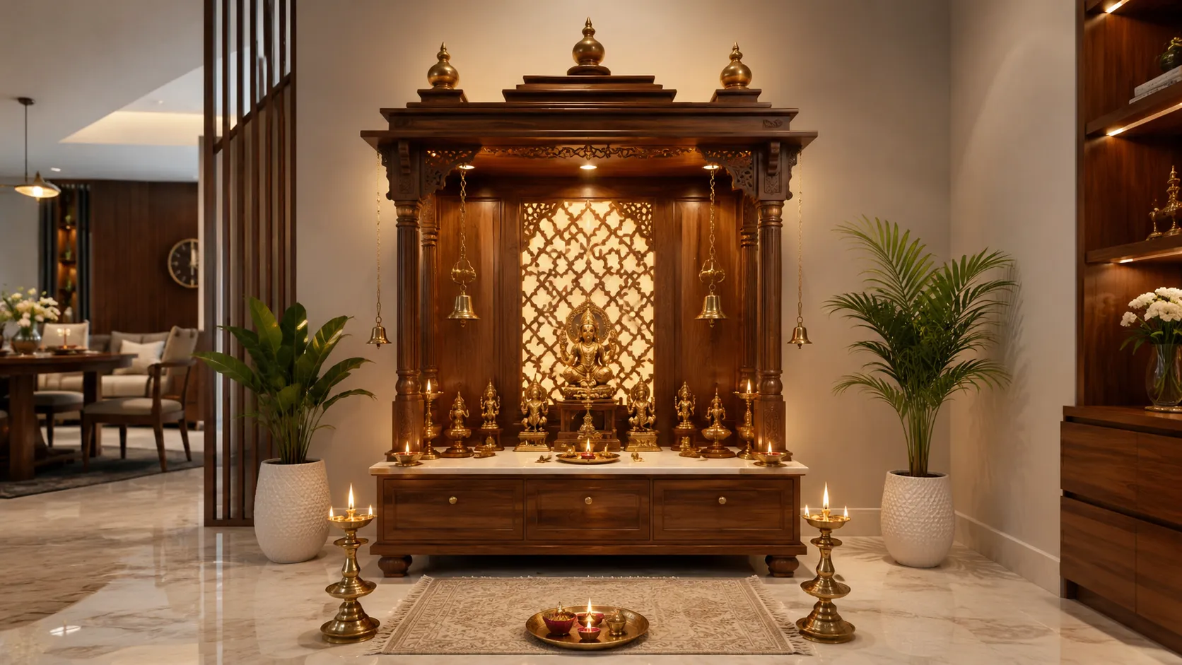 Beautiful Wooden Pooja Mandir Ideas for Modern Homes