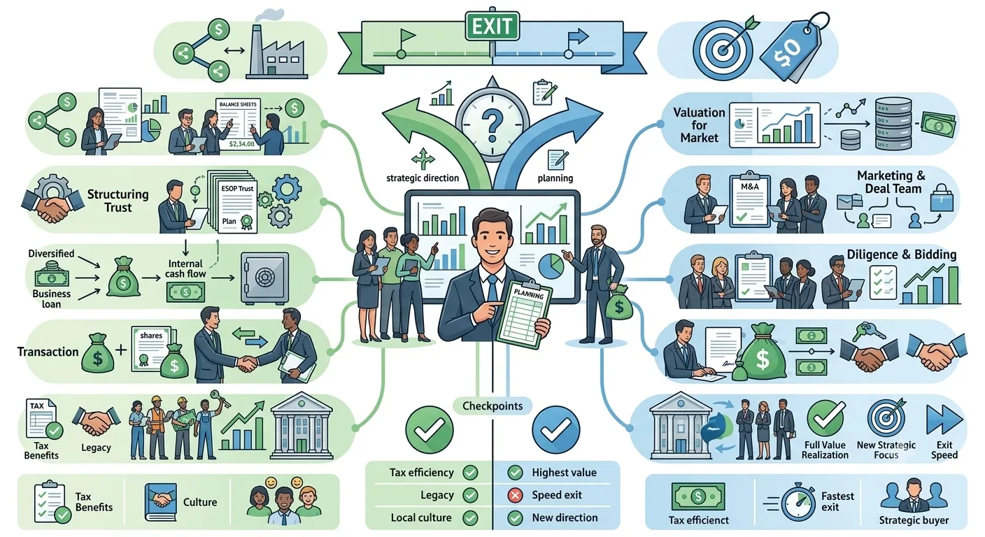 ESOP or Business Sale ? How Owners Can Compare Their Exit Options