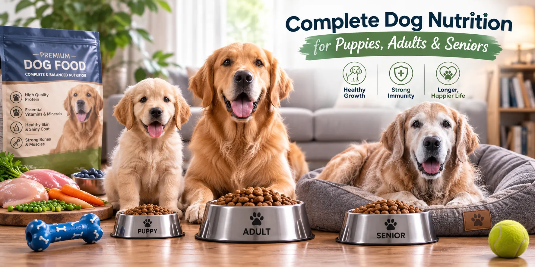 Complete Dog Nutrition for Puppies, Adults & Seniors
