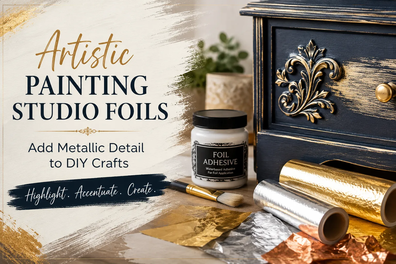 Artistic Painting Studio Foils: Add Metallic Detail to DIY Crafts