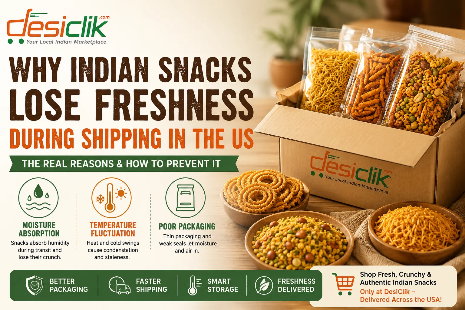 Why Do Indian Snacks Lose Freshness During Shipping in the US?