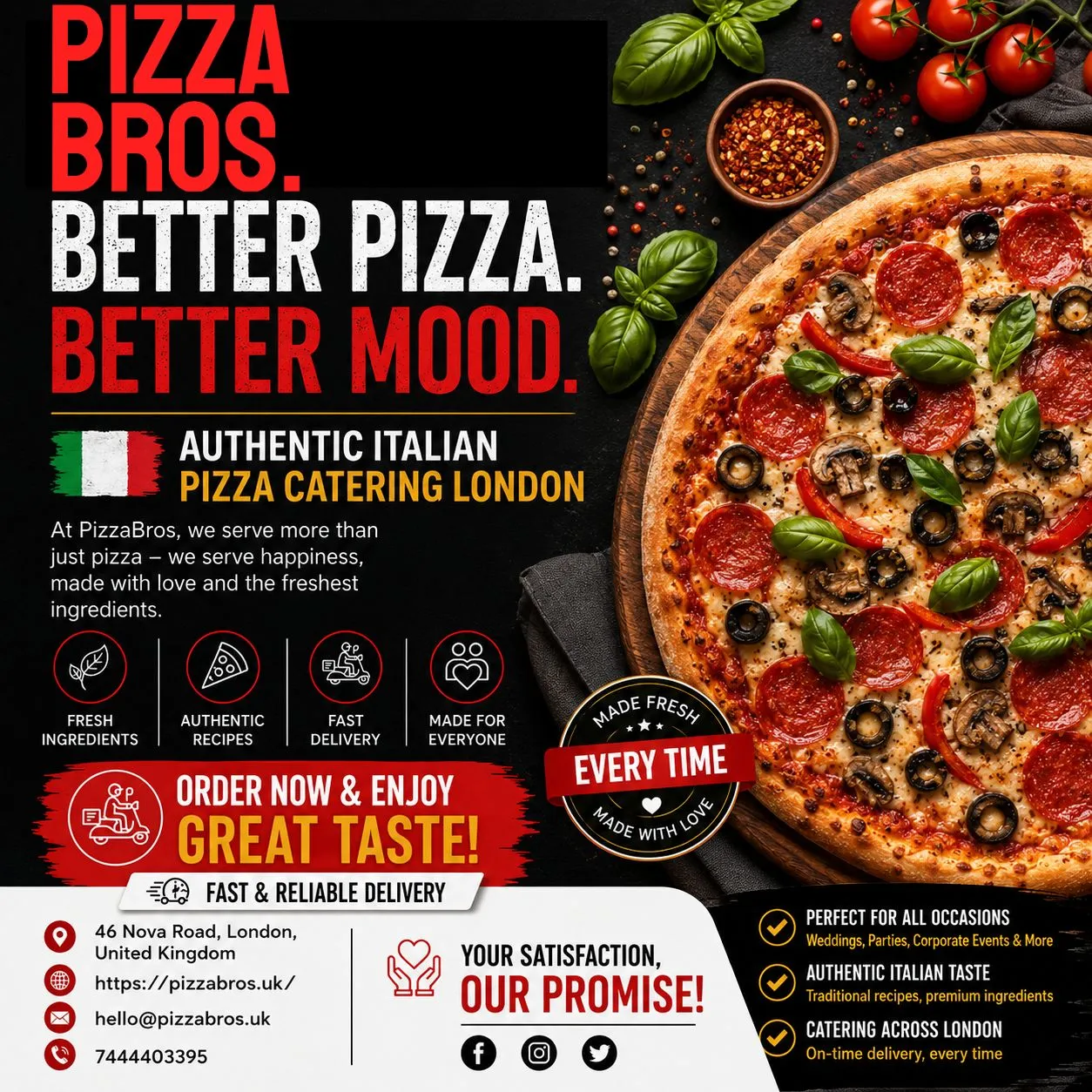 Authentic Italian Pizza Catering London: Fresh Flavours for Every Occasion | PizzaBros
