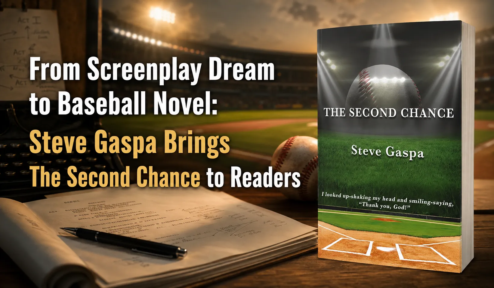 From Screenplay Dream to Baseball Novel: Steve Gaspa Brings The Second Chance to Readers