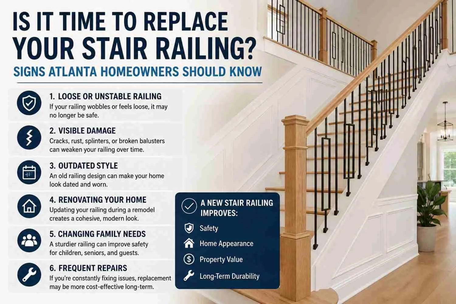 Is It Time to Replace Your Stair Railing? Signs Atlanta Homeowners Should Know