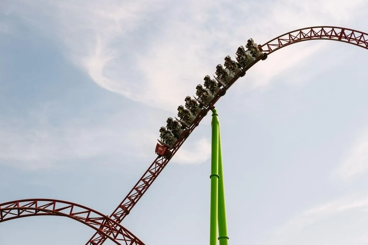 Roller coaster loops at an Orlando area theme park