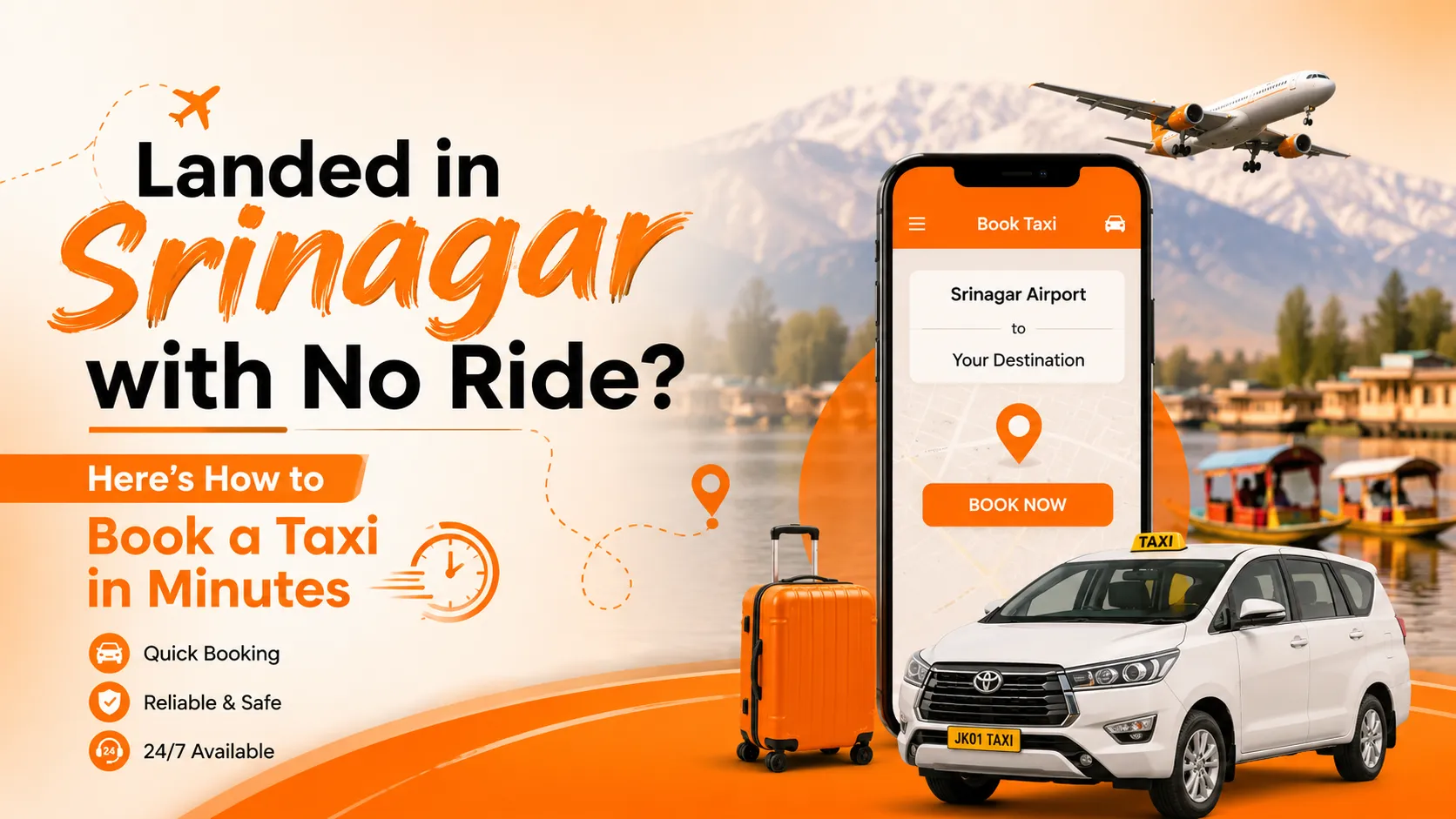 Landed in Srinagar with No Ride? Here's How to Book a Taxi in Minutes