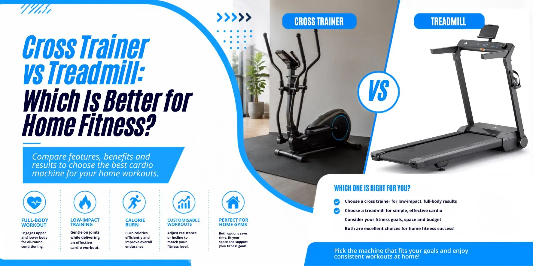 Cross Trainer vs Treadmill: Which Is Better for Home Fitness?