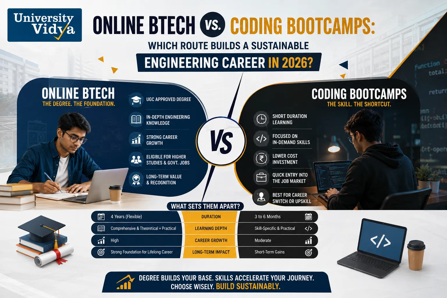 Online BTech vs. Coding Bootcamps: Which Route Builds a Sustainable Engineering Career in 2026?