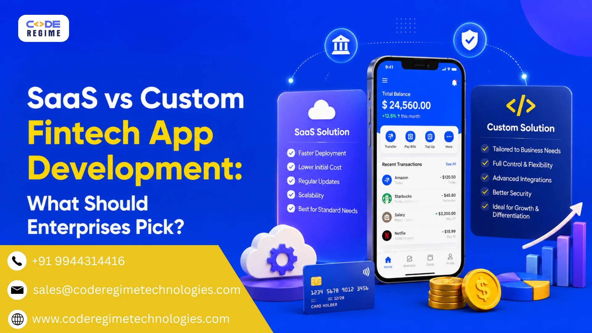 SaaS vs Custom Fintech App Development: What Should Enterprises Pick?
