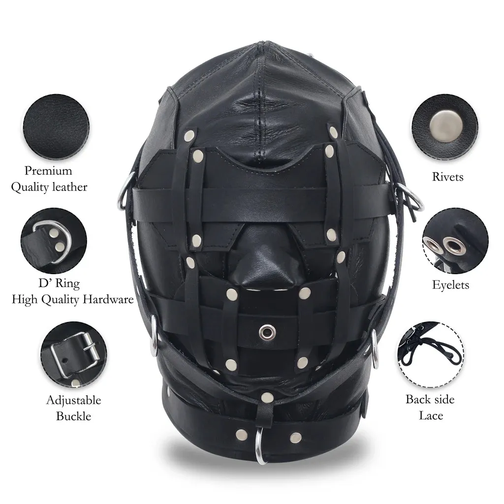 The Dark Aesthetic of the Black Leather Bondage Hood