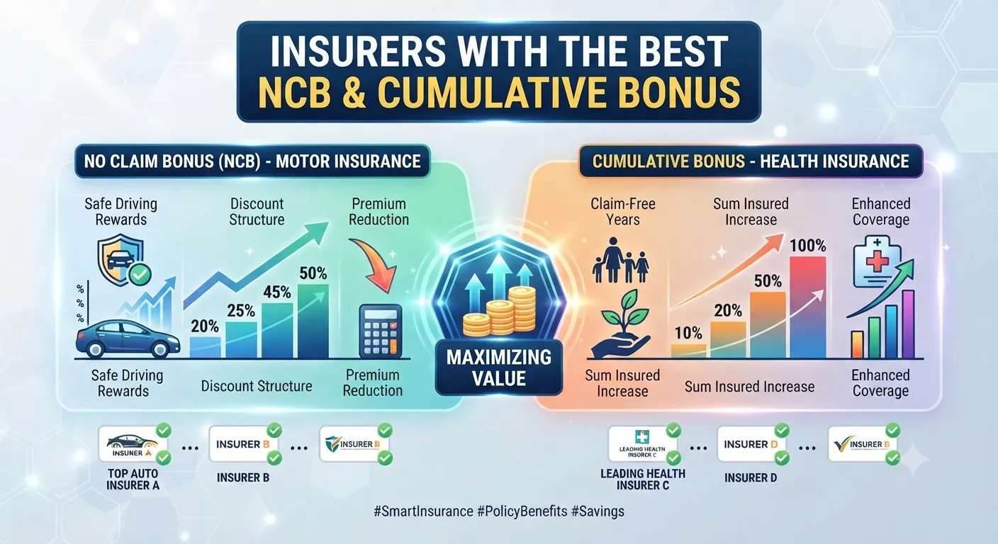 Insurers with the Best NCB & Cumulative Bonus