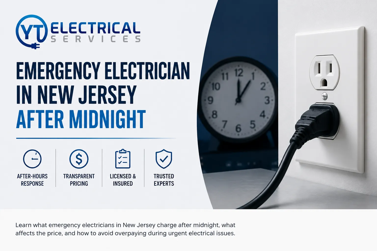 What an Emergency Electrician in New Jersey Actually Charges After Midnight, and Why the Range Is So Wide