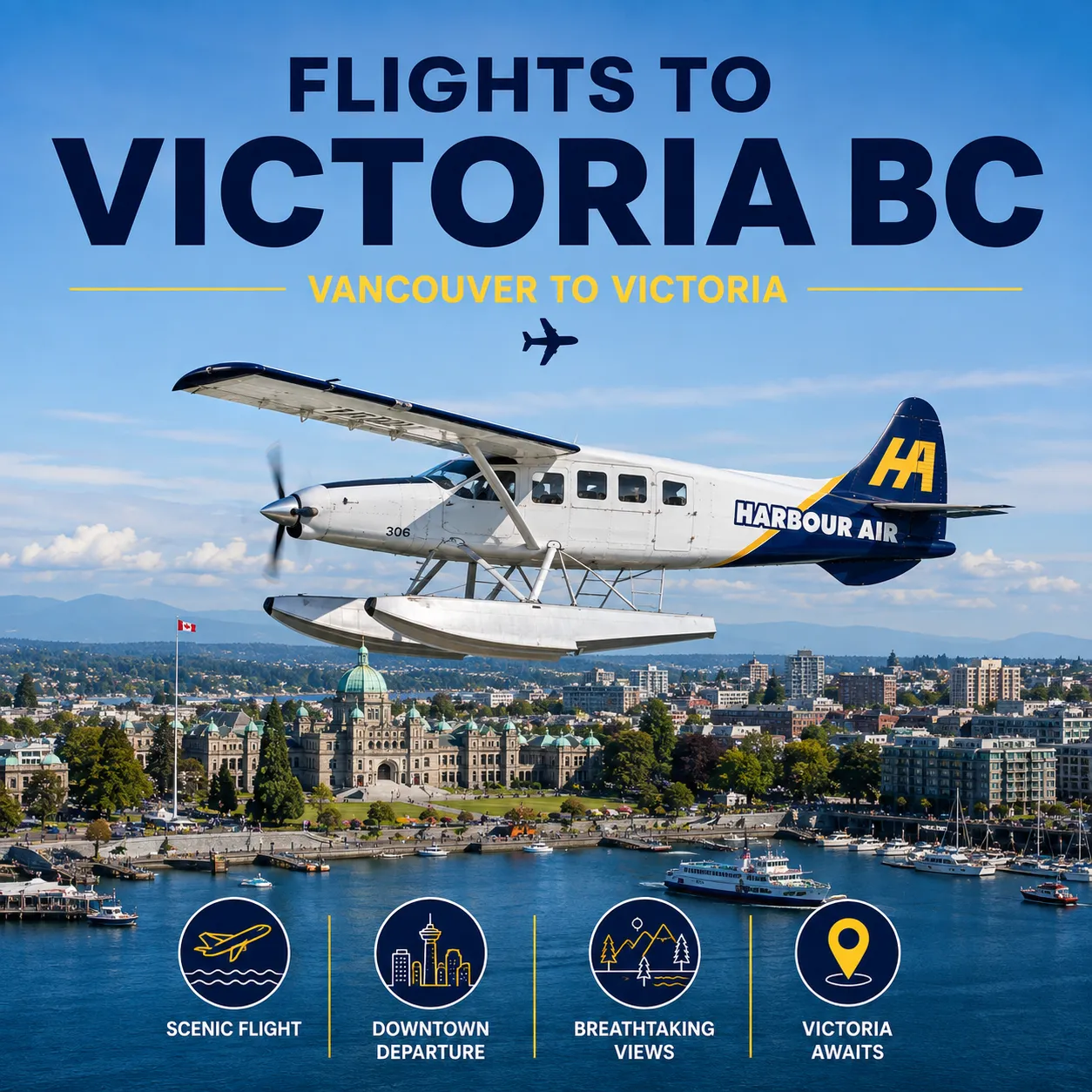Cheap Flights to Victoria BC: Vancouver to Victoria Flights