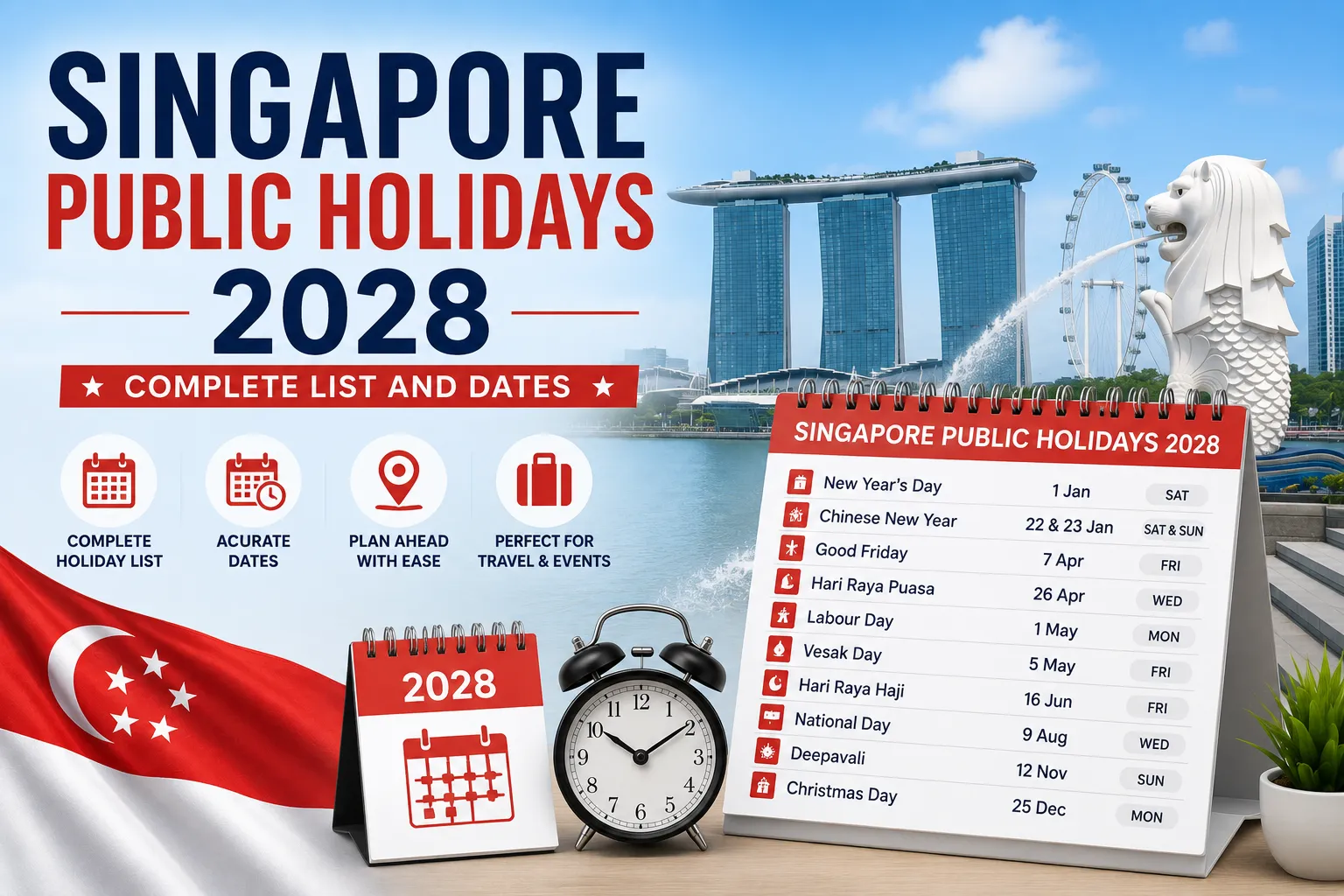 Singapore Public Holidays 2028: Complete List and Dates
