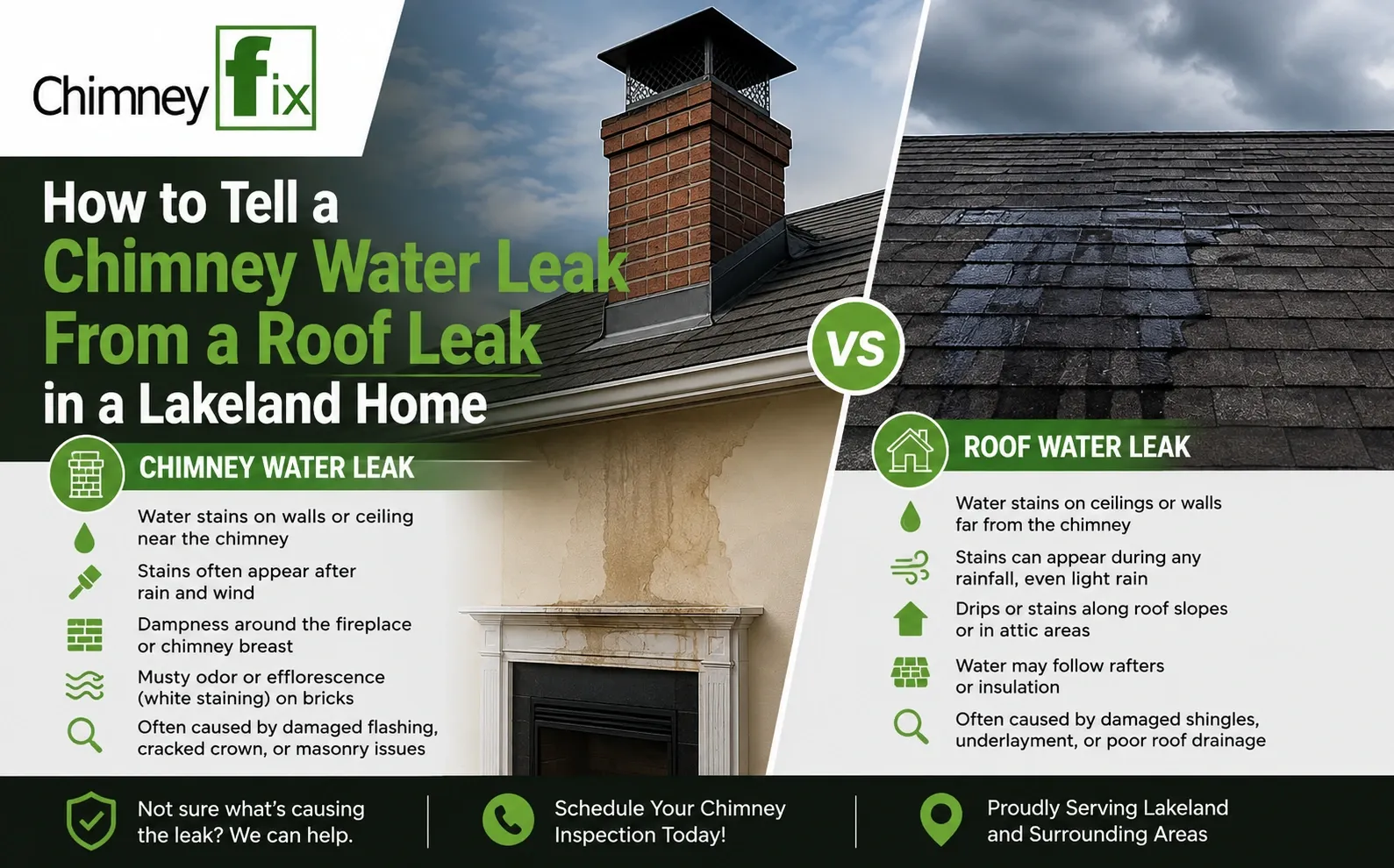 How to Tell a Chimney Water Leak From a Roof Leak in a Lakeland Home