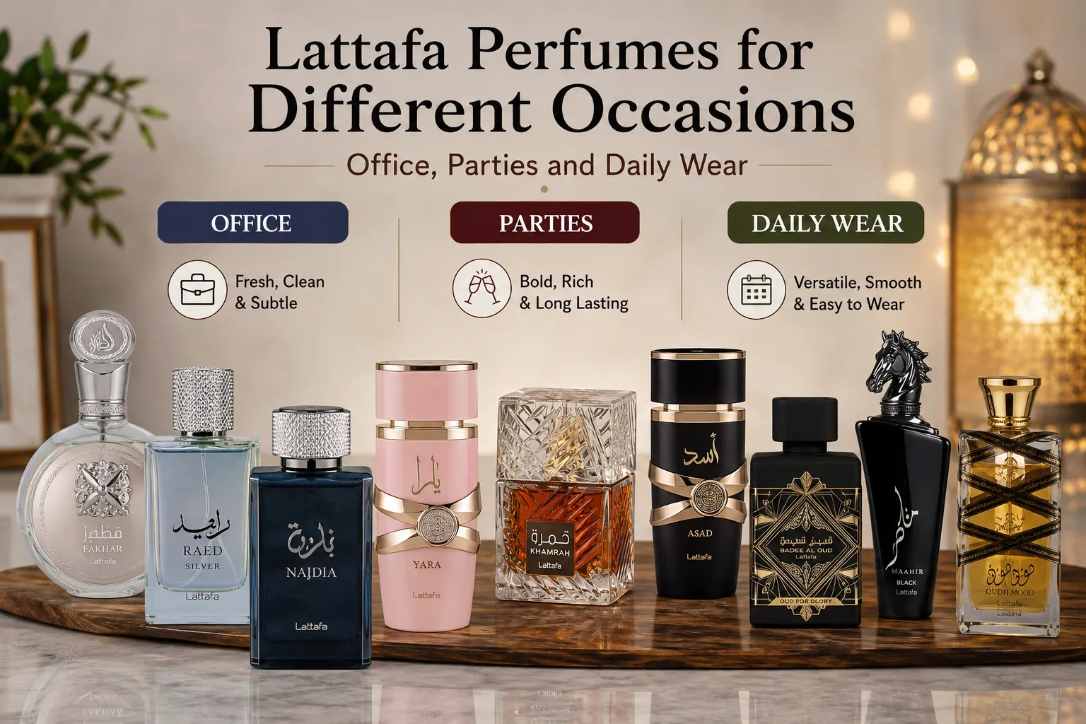 Lattafa Perfumes for Different Occasions: Office, Parties and Daily Wear