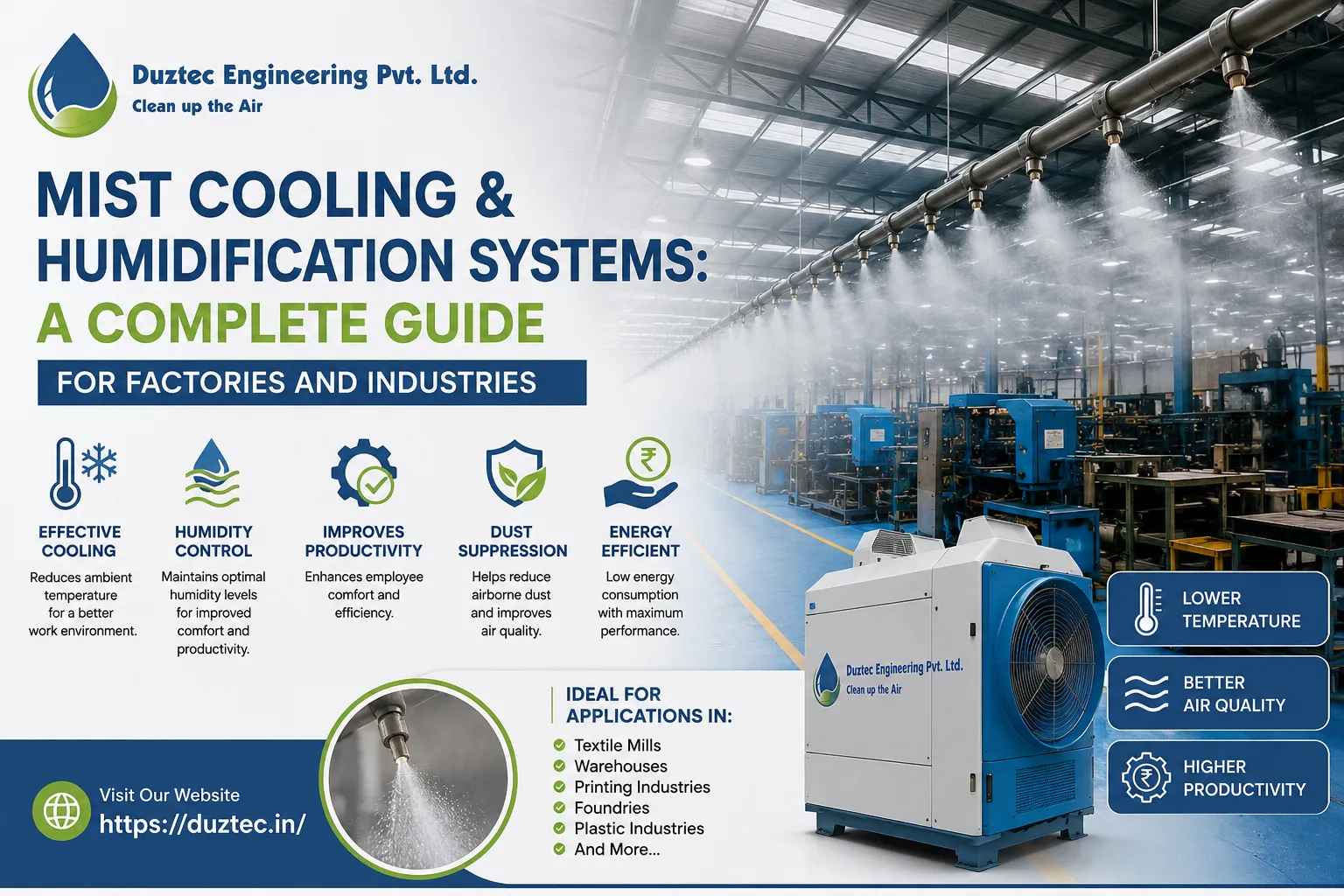 Mist Cooling & Humidification Systems: A Complete Guide for Factories and Industries