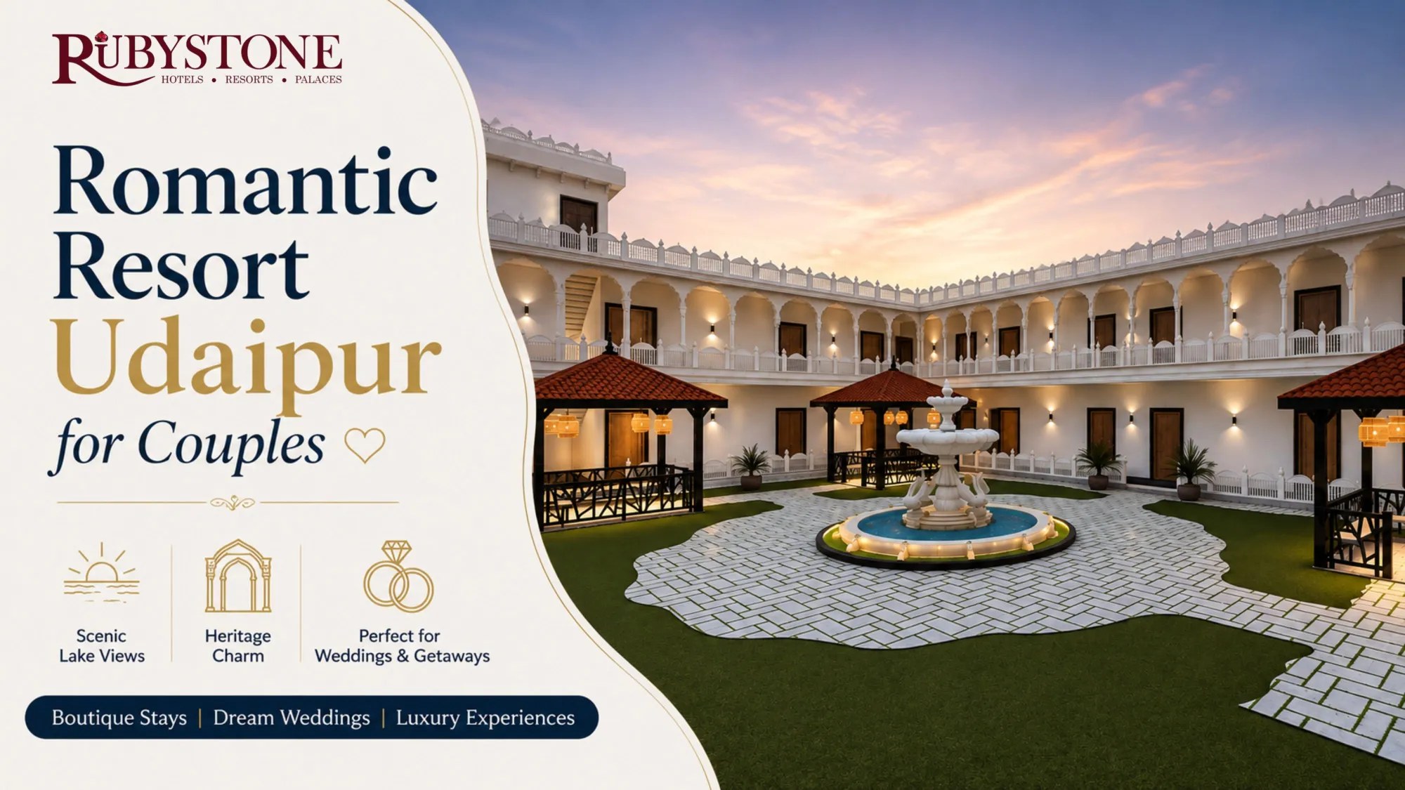 Romantic Resort Udaipur Couples – Boutique Resort Near Udaipur Lake for Dream Weddings & Luxury Stays