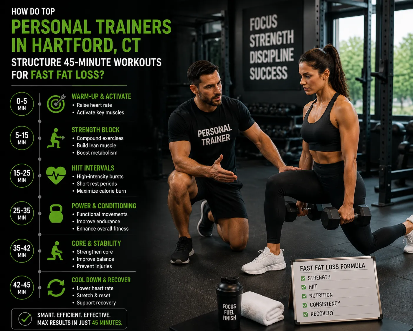How Personal Trainers Hartford CT Structure 45-Minute Workouts for Fast Fat Loss