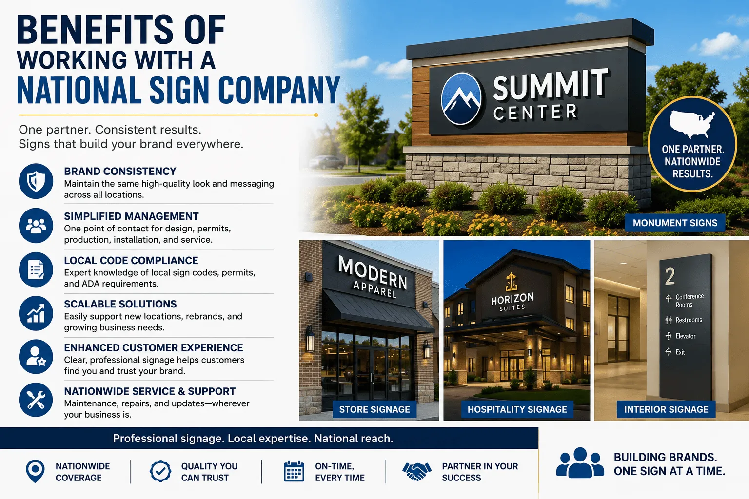 Benefits of Working With a National Sign Company