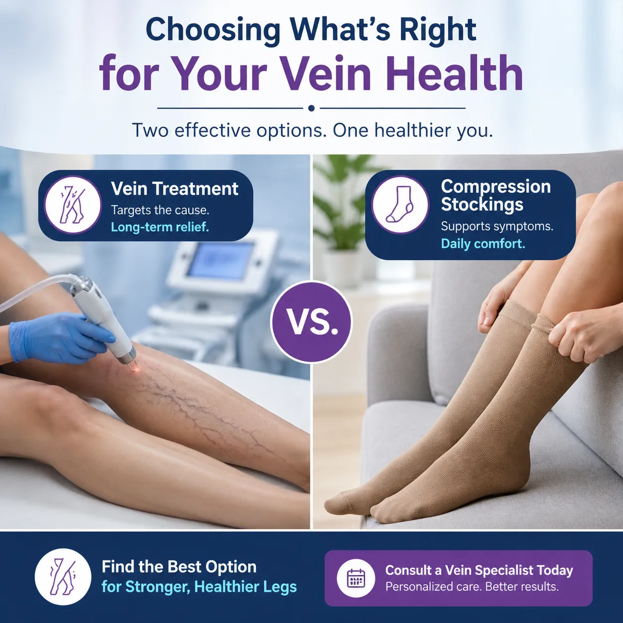 Vein Treatment vs. Compression Stockings: A Detailed Guide