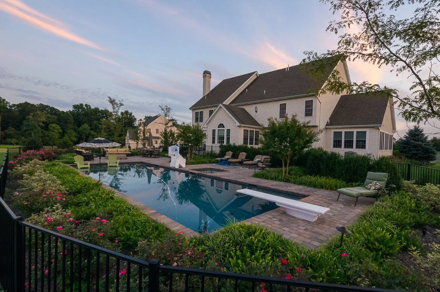 Luxury Pool Landscaping Designed Around Residential Lot Constraints